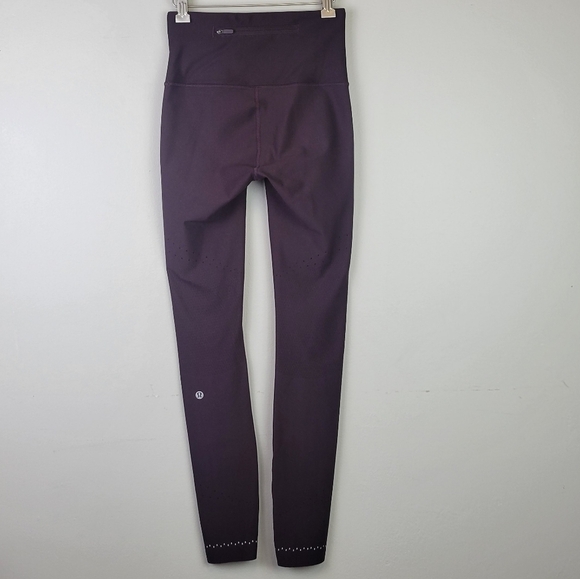 LULULEMON Zoned In Tight Leggings Full Length 2019 Mid Rise Mesh Senseknit 4 - Picture 5 of 12